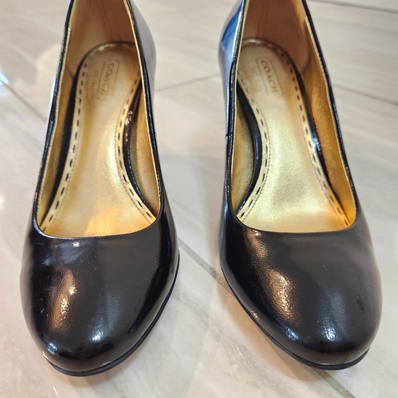 Coach Black Patent Leather Heels - Picture 2 of 6